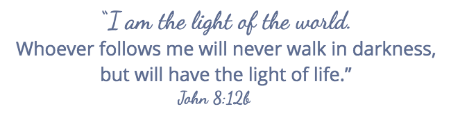 when holidays aren't happy, Jesus is our light. John 8-12b