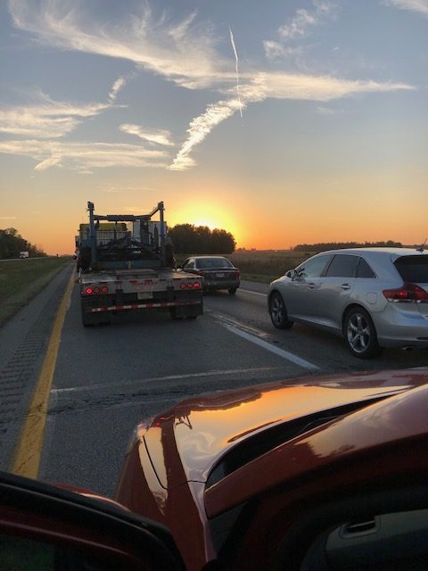 Sunset on Highway