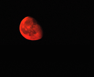 Red moon. Easter Vigil Celebration