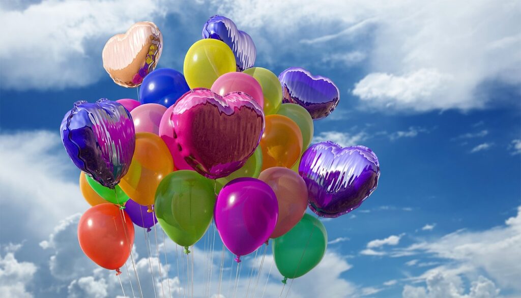 A Birthday to Remember--balloons rising to sky