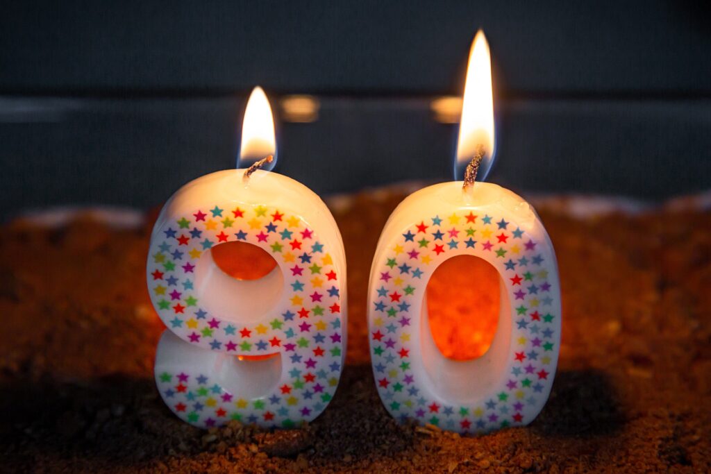 A Birthday to Remember-ninetieth birthday candles