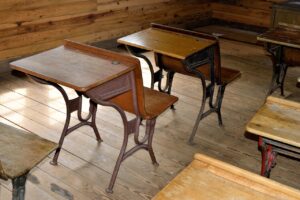 In the Middle of Nowhere--old school desks