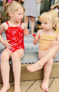 little girls in bathing suits